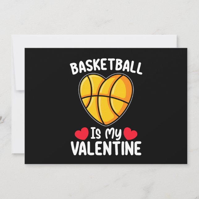 Invitación El básquetbol es mi deporte de San Valentín (Anverso)