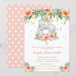 Invitación El bautismo de la flor rosa de los elefantes es cr