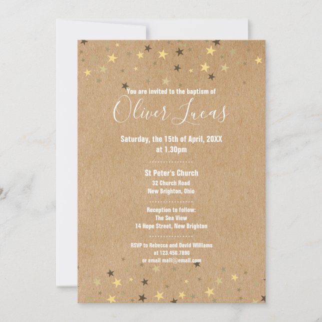 Invitación El bautismo de las estrellas del oro ruso (Anverso)