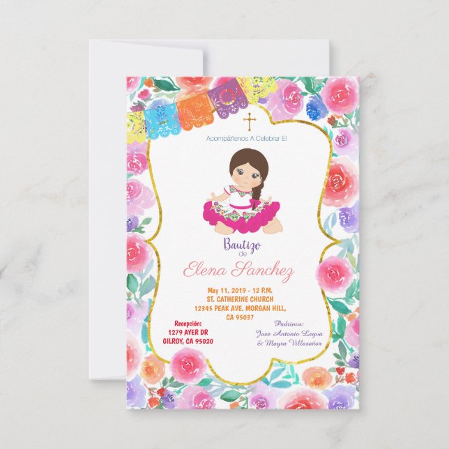 Invitación El bautismo de oro de los Chicas españoles Fiesta (Anverso)