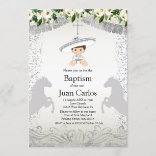 Invitación El bautismo de Silver Fiesta Boy