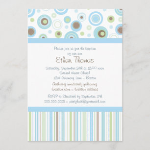 Invitación El bautismo dulce del lunar del bebé del verde