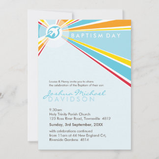 Invitación EL BAUTISMO INVITA:: paloma moderna 5P