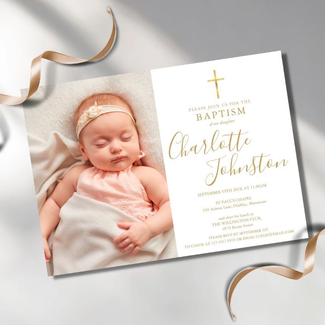 Invitación El bautismo moderno cristiano en la imagen de guió (Subido por el creador)