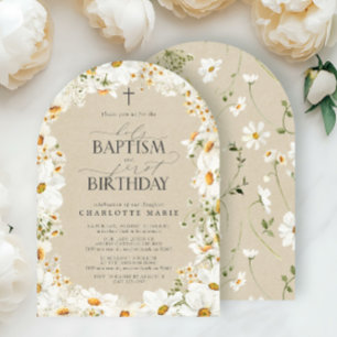 Invitación El bautismo sagrado de margarita y el Chica floral