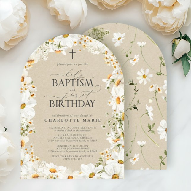Invitación El bautismo sagrado de margarita y el Chica floral (Subido por el creador)