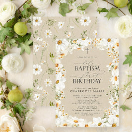 Invitación El bautismo sagrado de margarita y el Chica floral
