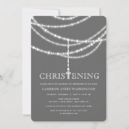 Invitación El bautizo elegante de las chispas de la cruz del