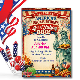 Invitación El BBQ del 250º aniversario de América con la Esta