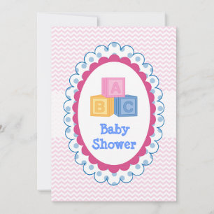Invitación El bebé ABC bloquea Baby Shower