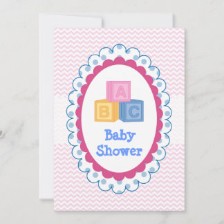 Invitación El bebé ABC bloquea Baby Shower