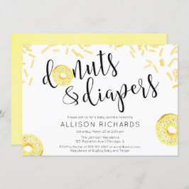 Invitación El bebé amarillo neutral del género de los pañales