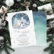 El bebé ártico acuarela hace frío fuera de Baby Sh