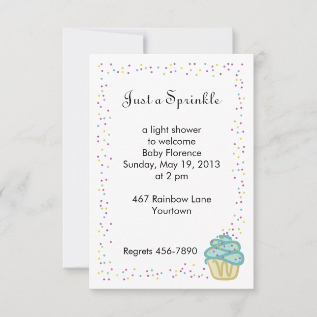 Invitación El bebé asperja la magdalena del azul de la (Anverso)