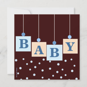 Invitación El bebé bloquea Baby Shower Blue Boy