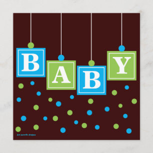 Invitación El BEBÉ bloquea los pares Baby Shower del muchacho