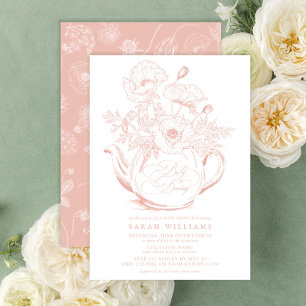 Invitación El bebé chica está fabricando una ducha de flores