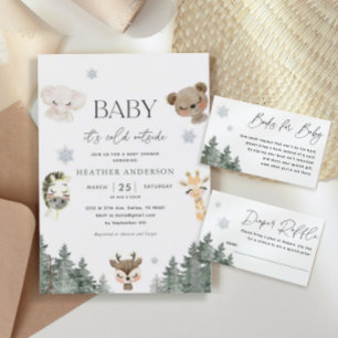 Invitación El bebé de Forest Woodland está frío fuera de Baby