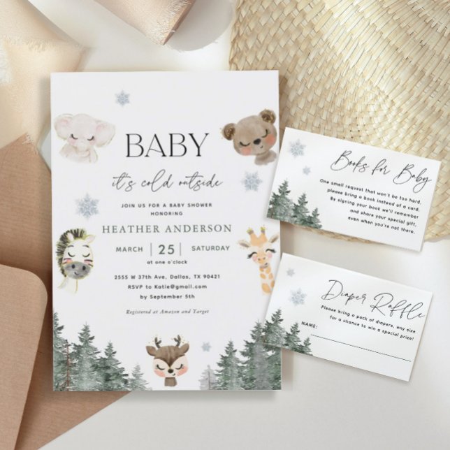 Invitación El bebé de Forest Woodland está frío fuera de Baby (Subido por el creador)