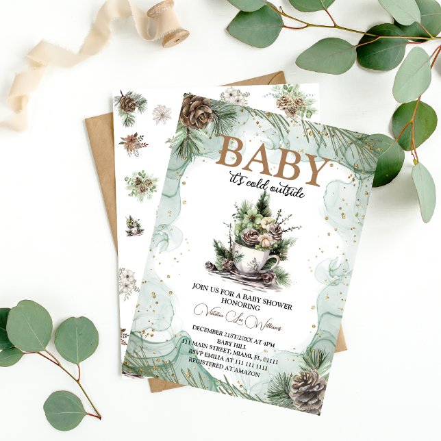 Invitación El bebé de invierno es el Baby Shower frío de siem (Subido por el creador)