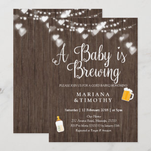 Invitación El bebé DE MADERA está elaborando cerveza la
