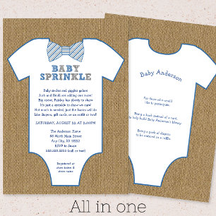 Invitación El bebé del muchacho de la camiseta de la pajarita