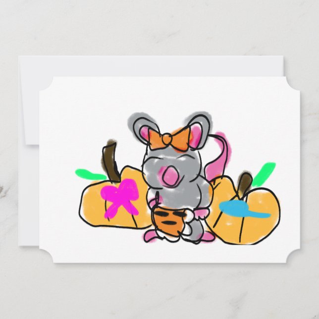 Invitación El bebé del ratón revela otoño (Anverso)