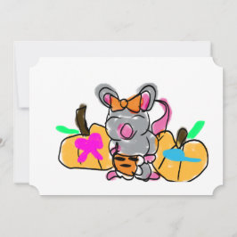 Invitación El bebé del ratón revela otoño