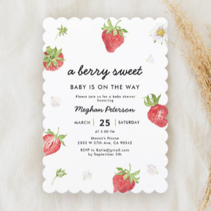 Invitación El Bebé Dulce De Fresa Está De Camino Baby Shower