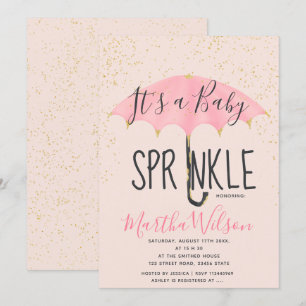 Invitación El bebé elegante del paraguas del rosa del