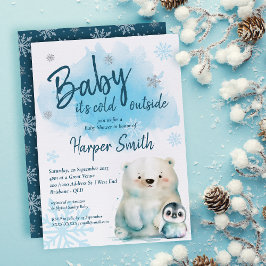 Invitación El bebé está frío fuera del Baby Shower invernal