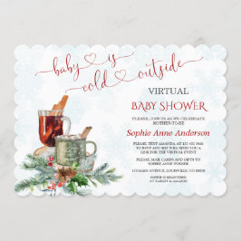 Invitación El Bebé Está Frío Fuera Del Baby Shower Virtual Po