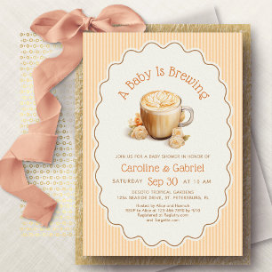 Invitación El Bebé está Preparando Café Shower para el Bebé