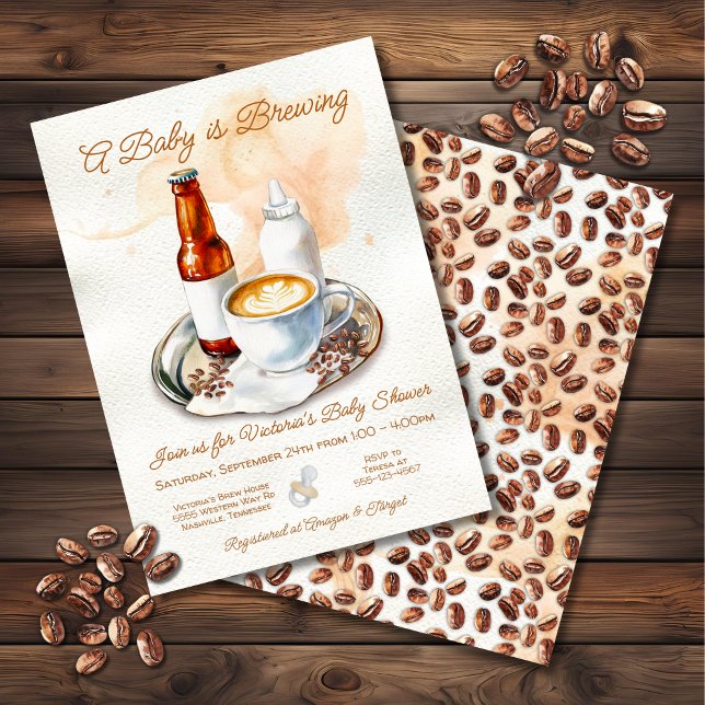 Invitación El bebé está preparando cerveza para el café, duch (Subido por el creador)