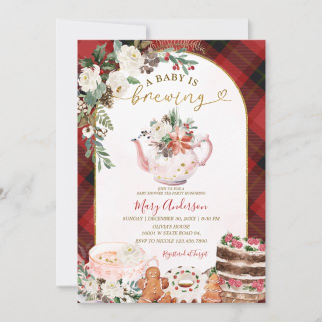 Invitación El bebé está preparando el Fiesta de té de café Ba (Anverso)
