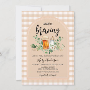 Invitación El bebé está preparando Gingham Baby Shower