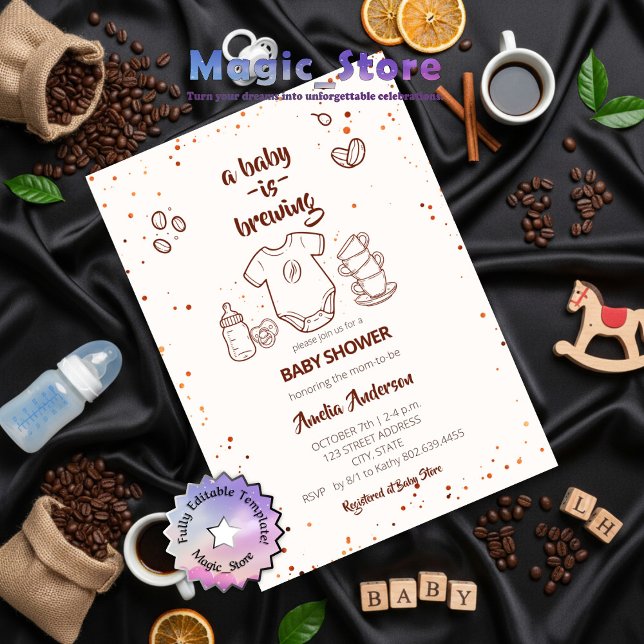 Invitación El bebé está preparando la ducha de bebé de Café G (Subido por el creador)