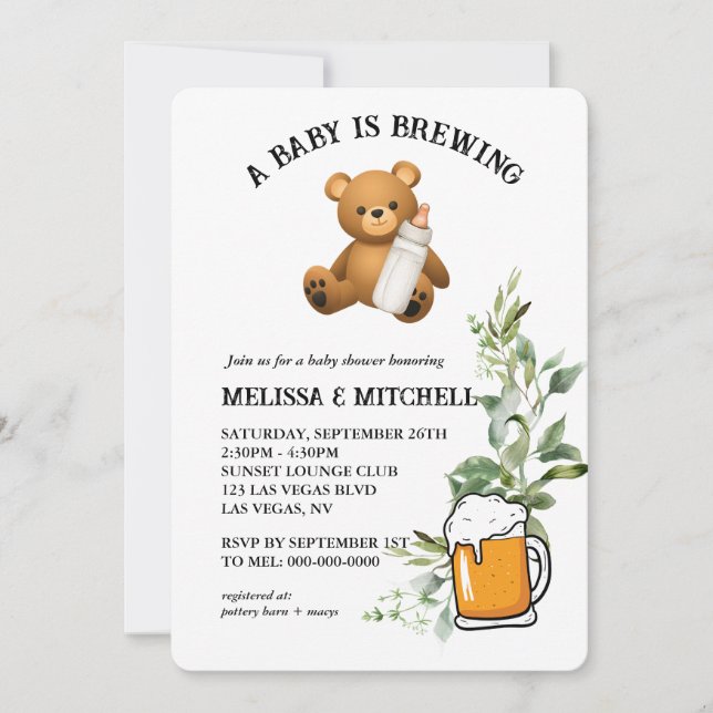 Invitación El bebé está preparando una ducha para bebés (Anverso)