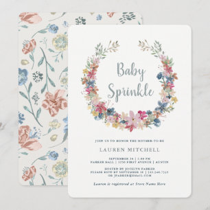 Invitación El bebé floral caprichoso de la guirnalda el  
