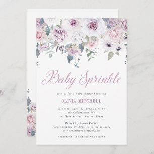 Invitación El bebé floral violeta de Rubor el   asperja