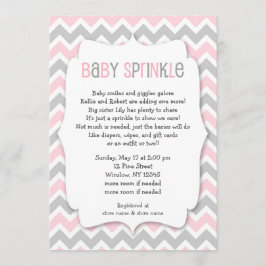 Invitación El bebé gris rosado asperja/chica que la fiesta de