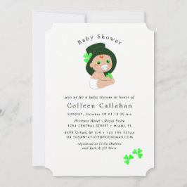 Invitación El bebé irlandés Leprechaun Lucky Shamrock Baby Sh