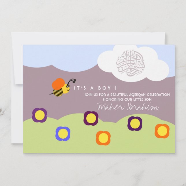 Invitación El bebé islámico de Aqiqah Aqeeqah manosea la (Anverso)