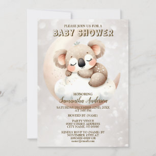 Invitación El bebé Koala de la cola de Baby Shower
