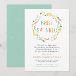Invitación El bebé neutral Sprinkle de la guirnalda de la