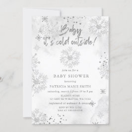 Invitación El bebé plateado está frío fuera del Baby Shower i