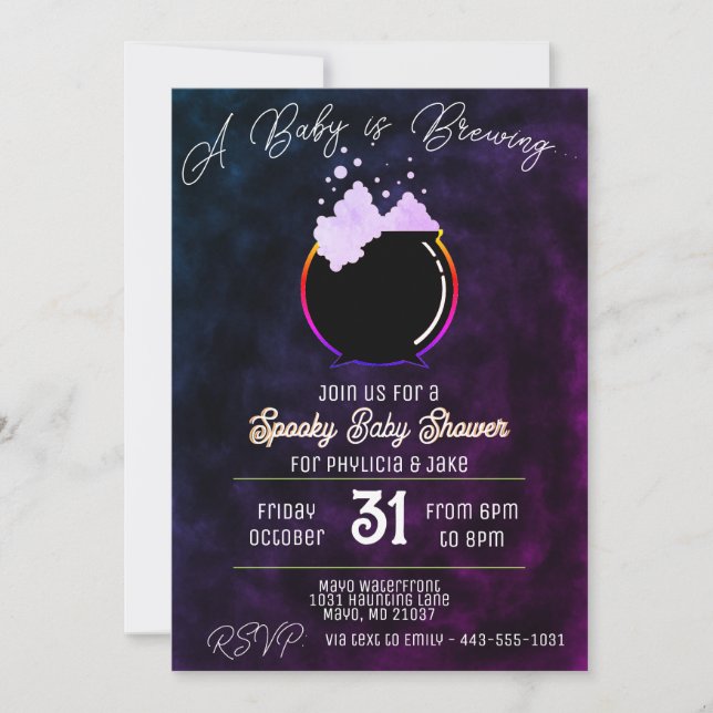 Invitación El bebé rosa se está preparando (Anverso)