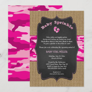 Invitación El bebé rosado de Camo asperja invita, camufla a