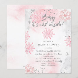 Invitación El bebé rosado está frío fuera del Baby Shower inv