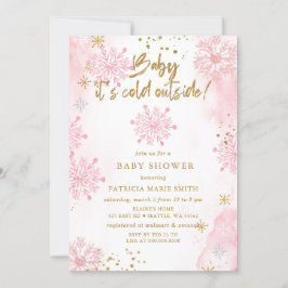 Invitación El bebé rosado está frío fuera del Baby Shower inv